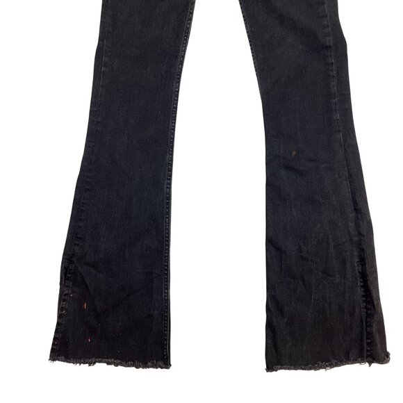 We The Free High-Rise Distressed Hem Bootcut Jeans Womens 28 Black - Picture 9 of 14
